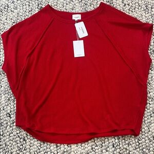 ANDREE BY UNIT Red Short Sleeve Top